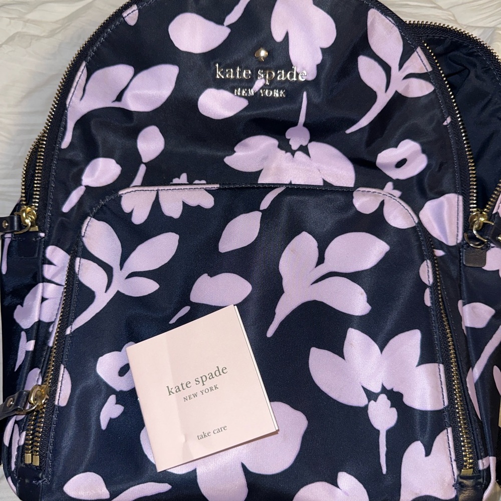 Kate Spade Black and Pink Floral Backpack